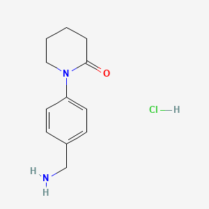molecular formula C12H17ClN2O B2786549 1-[4-(Aminomethyl)phenyl]piperidin-2-onehydrochloride CAS No. 1439900-50-1