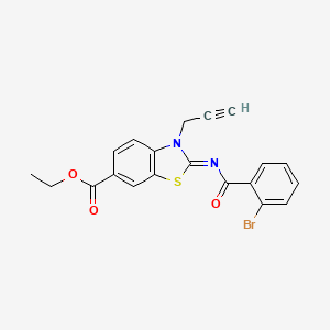 molecular formula C20H15BrN2O3S B2786557 (Z)-ethyl 2-((2-bromobenzoyl)imino)-3-(prop-2-yn-1-yl)-2,3-dihydrobenzo[d]thiazole-6-carboxylate CAS No. 865180-89-8