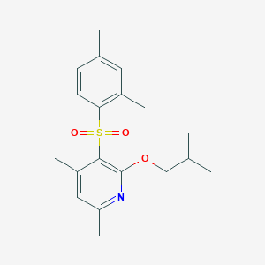 molecular formula C19H25NO3S B2786561 3-[(2,4-Dimethylphenyl)sulfonyl]-2-isobutoxy-4,6-dimethylpyridine CAS No. 400078-21-9