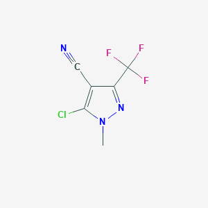 molecular formula C6H3ClF3N3 B2786564 5-Chloro-1-methyl-3-(trifluoromethyl)-1H-pyrazole-4-carbonitrile CAS No. 219568-17-9