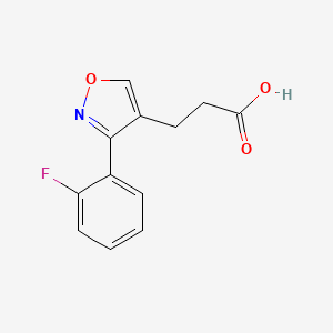 molecular formula C12H10FNO3 B2786569 3-[3-(2-Fluorophenyl)-4-isoxazolyl]propanoic acid CAS No. 1706460-60-7