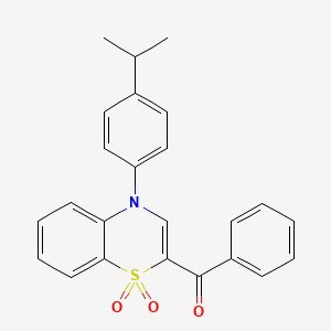 molecular formula C24H21NO3S B2786571 [4-(4-isopropylphenyl)-1,1-dioxido-4H-1,4-benzothiazin-2-yl](phenyl)methanone CAS No. 1114652-09-3