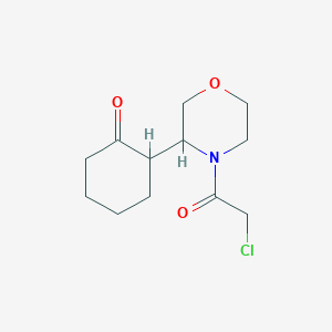 molecular formula C12H18ClNO3 B2786580 2-[4-(2-Chloroacetyl)morpholin-3-yl]cyclohexan-1-one CAS No. 2411242-94-7