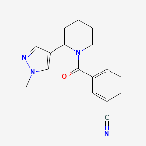 molecular formula C17H18N4O B2786581 3-[2-(1-methyl-1H-pyrazol-4-yl)piperidine-1-carbonyl]benzonitrile CAS No. 2097901-86-3