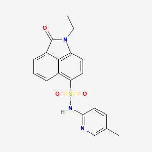 molecular formula C19H17N3O3S B2786589 1-ethyl-N-(5-methylpyridin-2-yl)-2-oxo-1,2-dihydrobenzo[cd]indole-6-sulfonamide CAS No. 438488-46-1