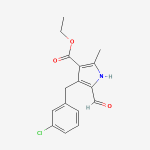 molecular formula C16H16ClNO3 B2786602 ethyl 4-[(3-chlorophenyl)methyl]-5-formyl-2-methyl-1H-pyrrole-3-carboxylate CAS No. 851176-13-1