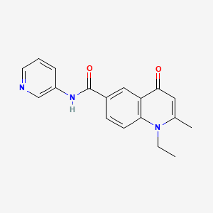 molecular formula C18H17N3O2 B2786604 1-ethyl-2-methyl-4-oxo-N-(pyridin-3-yl)-1,4-dihydroquinoline-6-carboxamide CAS No. 1010890-50-2