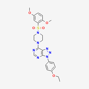 molecular formula C24H27N7O5S B2786606 7-(4-((2,5-dimethoxyphenyl)sulfonyl)piperazin-1-yl)-3-(4-ethoxyphenyl)-3H-[1,2,3]triazolo[4,5-d]pyrimidine CAS No. 920393-44-8