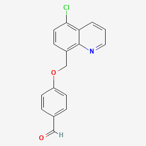 molecular formula C17H12ClNO2 B2786608 4-[(5-Chloroquinolin-8-yl)methoxy]benzaldehyde CAS No. 1375163-08-8