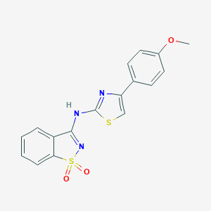 N-[4-(4-methoxyphenyl)-1,3-thiazol-2-yl]-1,2-benzothiazol-3-amine 1,1-dioxide