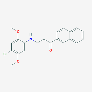 molecular formula C21H20ClNO3 B2786616 3-(4-Chloro-2,5-dimethoxyanilino)-1-(2-naphthyl)-1-propanone CAS No. 882749-02-2