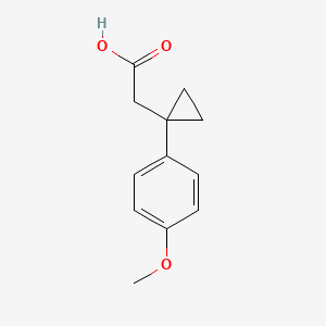 molecular formula C12H14O3 B2786621 2-[1-(4-Methoxyphenyl)cyclopropyl]acetic acid CAS No. 1225503-00-3