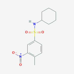 molecular formula C13H18N2O4S B2786629 N-cyclohexyl-4-methyl-3-nitrobenzenesulfonamide CAS No. 134187-80-7