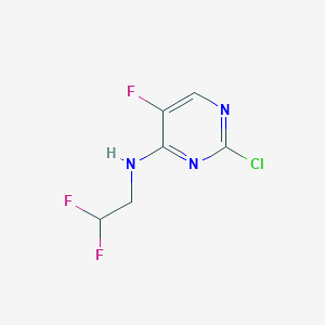 molecular formula C6H5ClF3N3 B2786630 2-chloro-N-(2,2-difluoroethyl)-5-fluoropyrimidin-4-amine CAS No. 1550419-78-7