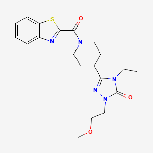 molecular formula C20H25N5O3S B2786634 3-(1-(benzo[d]thiazole-2-carbonyl)piperidin-4-yl)-4-ethyl-1-(2-methoxyethyl)-1H-1,2,4-triazol-5(4H)-one CAS No. 1797287-08-1