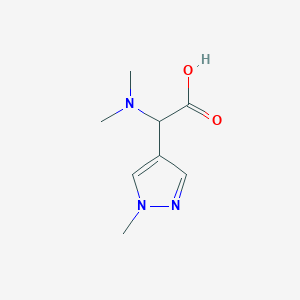 molecular formula C8H13N3O2 B2786635 2-(Dimethylamino)-2-(1-methyl-1H-pyrazol-4-yl)acetic acid CAS No. 1218240-85-7