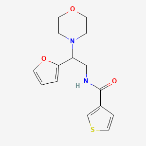 molecular formula C15H18N2O3S B2786638 N-(2-(furan-2-yl)-2-morpholinoethyl)thiophene-3-carboxamide CAS No. 1210198-50-7