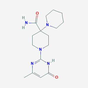 molecular formula C16H25N5O2 B2786639 1-(4-Methyl-6-oxo-1H-pyrimidin-2-yl)-4-piperidin-1-ylpiperidine-4-carboxamide CAS No. 1340998-09-5