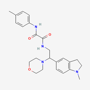 molecular formula C24H30N4O3 B2786640 N1-(2-(1-methylindolin-5-yl)-2-morpholinoethyl)-N2-(p-tolyl)oxalamide CAS No. 922067-44-5
