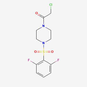 molecular formula C12H13ClF2N2O3S B2786646 1-(Chloroacetyl)-4-[(2,6-difluorophenyl)sulfonyl]piperazine CAS No. 923799-92-2
