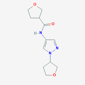 molecular formula C12H17N3O3 B2786648 N-[1-(oxolan-3-yl)-1H-pyrazol-4-yl]oxolane-3-carboxamide CAS No. 1797158-64-5