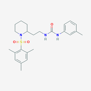 molecular formula C24H33N3O3S B2786655 1-(2-(1-(Mesitylsulfonyl)piperidin-2-yl)ethyl)-3-(m-tolyl)urea CAS No. 898446-27-0