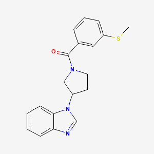 molecular formula C19H19N3OS B2786656 (3-(1H-benzo[d]imidazol-1-yl)pyrrolidin-1-yl)(3-(methylthio)phenyl)methanone CAS No. 2034421-20-8