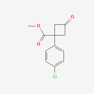 molecular formula C12H11ClO3 B2786665 Methyl 1-(4-chlorophenyl)-3-oxocyclobutanecarboxylate CAS No. 1370618-03-3