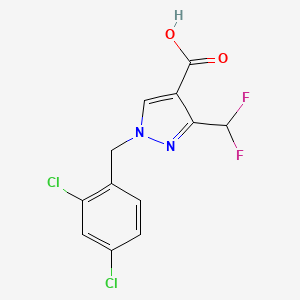 molecular formula C12H8Cl2F2N2O2 B2786667 1-(2,4-Dichlorobenzyl)-3-(difluoromethyl)-1H-pyrazole-4-carboxylic acid CAS No. 2054954-66-2