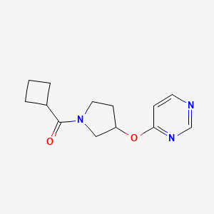 molecular formula C13H17N3O2 B2786669 Cyclobutyl(3-(pyrimidin-4-yloxy)pyrrolidin-1-yl)methanone CAS No. 2034502-02-6