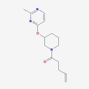 molecular formula C15H21N3O2 B2786680 1-(3-((2-Methylpyrimidin-4-yl)oxy)piperidin-1-yl)pent-4-en-1-one CAS No. 2034302-85-5