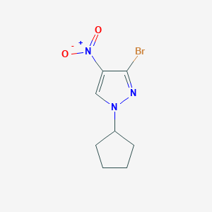 molecular formula C8H10BrN3O2 B2786685 3-bromo-1-cyclopentyl-4-nitro-1H-pyrazole CAS No. 1795502-99-6