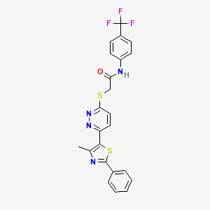 2-((6-(4-methyl-2-phenylthiazol-5-yl)pyridazin-3-yl)thio)-N-(4-(trifluoromethyl)phenyl)acetamide