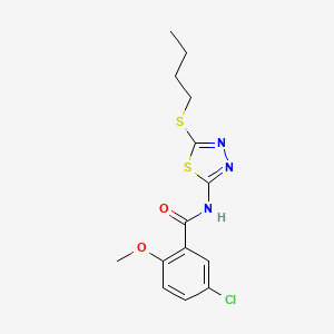 molecular formula C14H16ClN3O2S2 B2786691 N-(5-butylsulfanyl-1,3,4-thiadiazol-2-yl)-5-chloro-2-methoxybenzamide CAS No. 391875-86-8