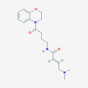 molecular formula C18H25N3O3 B2786693 (E)-N-[4-(2,3-Dihydro-1,4-benzoxazin-4-yl)-4-oxobutyl]-4-(dimethylamino)but-2-enamide CAS No. 2411331-62-7