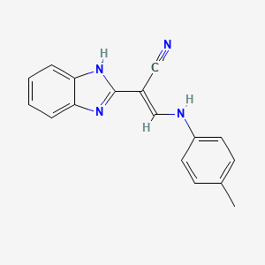 molecular formula C17H14N4 B2786695 (E)-2-(1H-benzo[d]imidazol-2-yl)-3-(p-tolylamino)acrylonitrile CAS No. 144581-38-4