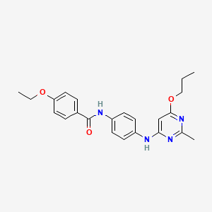 molecular formula C23H26N4O3 B2786697 4-ethoxy-N-(4-((2-methyl-6-propoxypyrimidin-4-yl)amino)phenyl)benzamide CAS No. 1021119-58-3