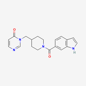 molecular formula C19H20N4O2 B2786699 3-{[1-(1H-indole-6-carbonyl)piperidin-4-yl]methyl}-3,4-dihydropyrimidin-4-one CAS No. 2200037-67-6