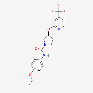 molecular formula C19H20F3N3O3 B2786702 N-(4-ethoxyphenyl)-3-((4-(trifluoromethyl)pyridin-2-yl)oxy)pyrrolidine-1-carboxamide CAS No. 2034527-18-7