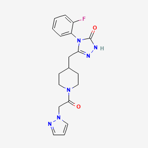 3-((1-(2-(1H-pyrazol-1-yl)acetyl)piperidin-4-yl)methyl)-4-(2-fluorophenyl)-1H-1,2,4-triazol-5(4H)-one