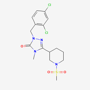 molecular formula C16H20Cl2N4O3S B2786708 1-(2,4-dichlorobenzyl)-4-methyl-3-(1-(methylsulfonyl)piperidin-3-yl)-1H-1,2,4-triazol-5(4H)-one CAS No. 1105212-61-0