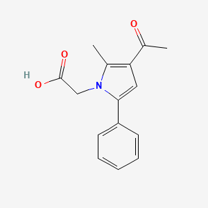 molecular formula C15H15NO3 B2786709 (3-acetyl-2-methyl-5-phenyl-1H-pyrrol-1-yl)acetic acid CAS No. 396123-23-2