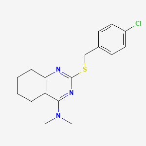 molecular formula C17H20ClN3S B2786711 N-{2-[(4-chlorobenzyl)sulfanyl]-5,6,7,8-tetrahydro-4-quinazolinyl}-N,N-dimethylamine CAS No. 478246-72-9