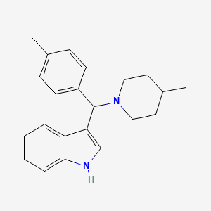molecular formula C23H28N2 B2786723 2-methyl-3-[(4-methylphenyl)(4-methylpiperidin-1-yl)methyl]-1H-indole CAS No. 537011-28-2