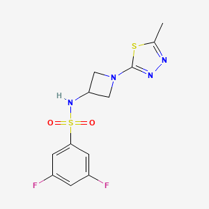 molecular formula C12H12F2N4O2S2 B2786726 3,5-Difluoro-N-[1-(5-methyl-1,3,4-thiadiazol-2-yl)azetidin-3-yl]benzenesulfonamide CAS No. 2415519-24-1