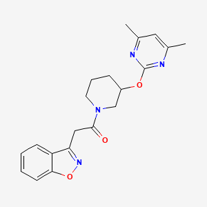 molecular formula C20H22N4O3 B2786730 2-(Benzo[d]isoxazol-3-yl)-1-(3-((4,6-dimethylpyrimidin-2-yl)oxy)piperidin-1-yl)ethanone CAS No. 2097918-17-5