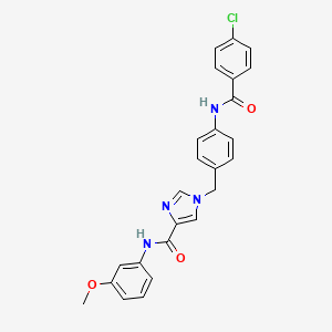 molecular formula C25H21ClN4O3 B2786731 1-(4-(4-chlorobenzamido)benzyl)-N-(3-methoxyphenyl)-1H-imidazole-4-carboxamide CAS No. 1251592-01-4