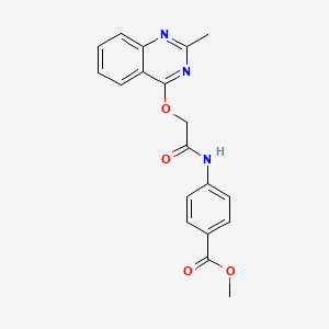 molecular formula C19H17N3O4 B2786738 Methyl 4-(2-((2-methylquinazolin-4-yl)oxy)acetamido)benzoate CAS No. 1111020-55-3