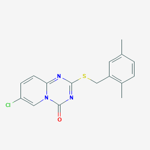 molecular formula C16H14ClN3OS B2786747 7-Chloro-2-[(2,5-dimethylphenyl)methylsulfanyl]pyrido[1,2-a][1,3,5]triazin-4-one CAS No. 896328-90-8