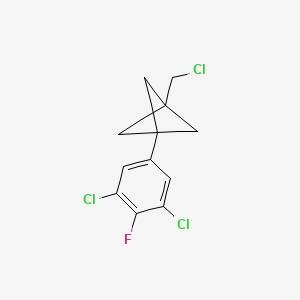 molecular formula C12H10Cl3F B2786749 1-(Chloromethyl)-3-(3,5-dichloro-4-fluorophenyl)bicyclo[1.1.1]pentane CAS No. 2287272-14-2